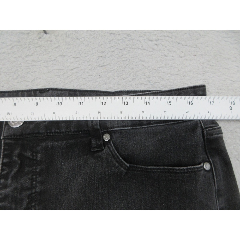 Bandolino Amy Straight Jeans Women 14 Black Charcoal Wash Mid Rise Stretch Denim - Picture 12 of 16